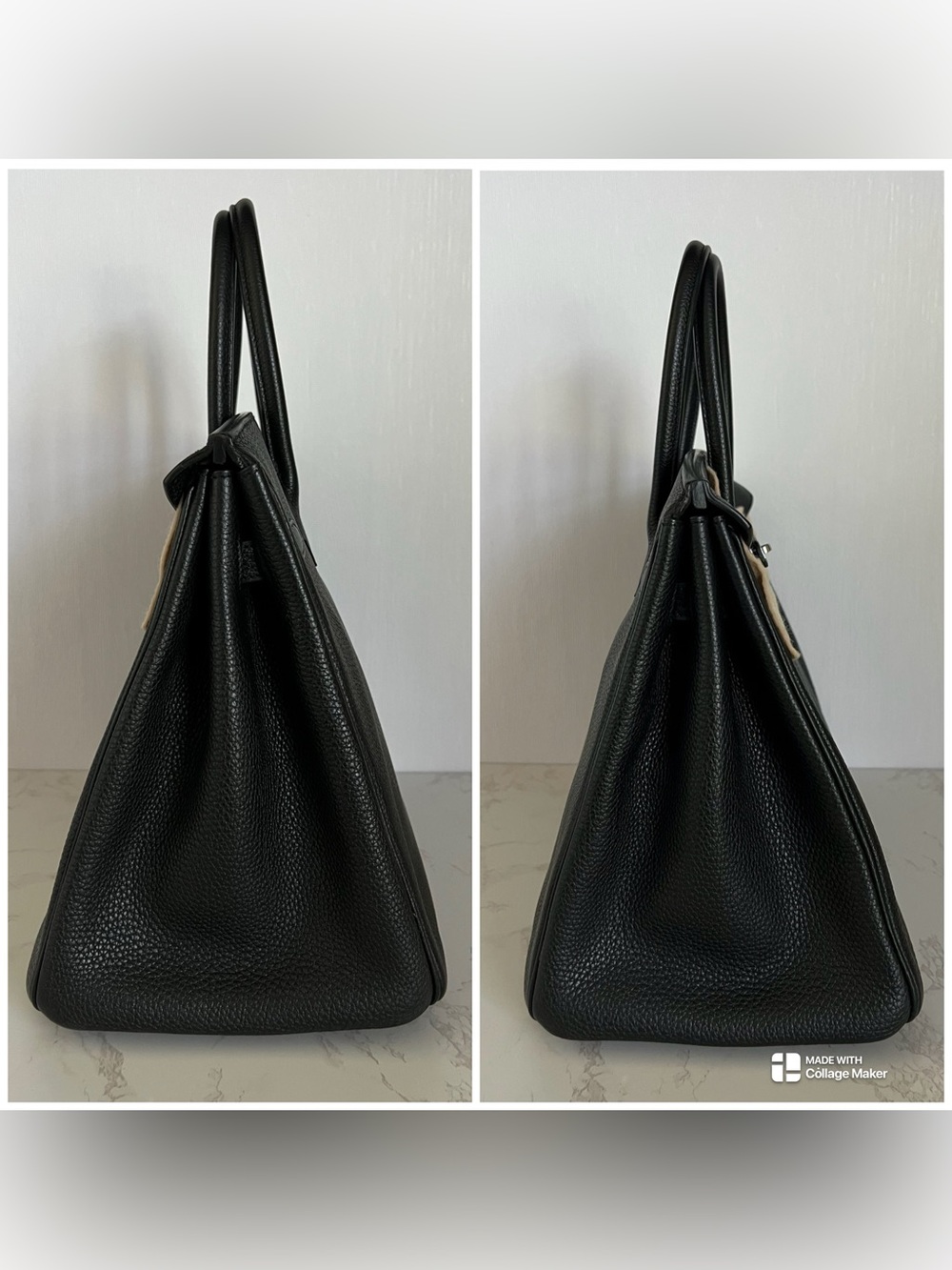 SOLD Hermes Black Birkin 35 in Noir Togo Leather With Palladium Hardware - Picture 5 of 16